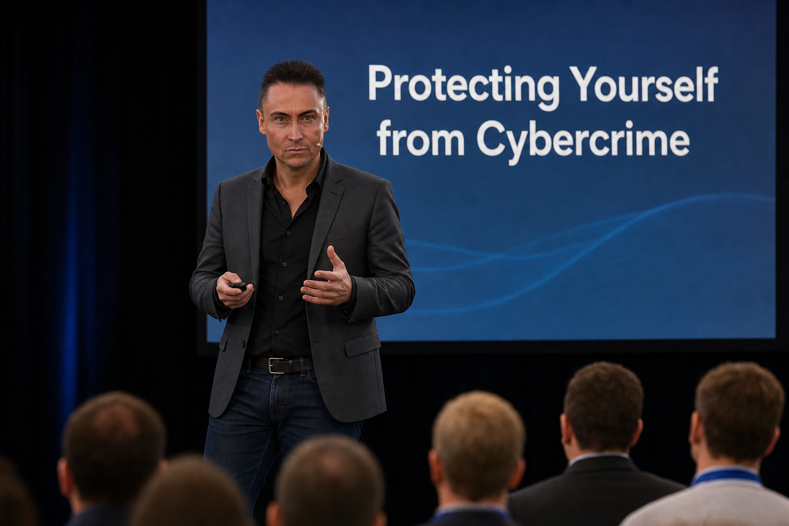 Jon Cosson speaking on staying safe online