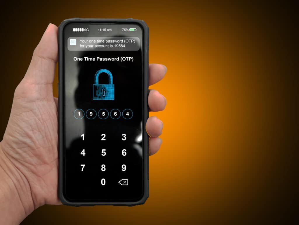 Modern Smartpone with 2-factor security on it