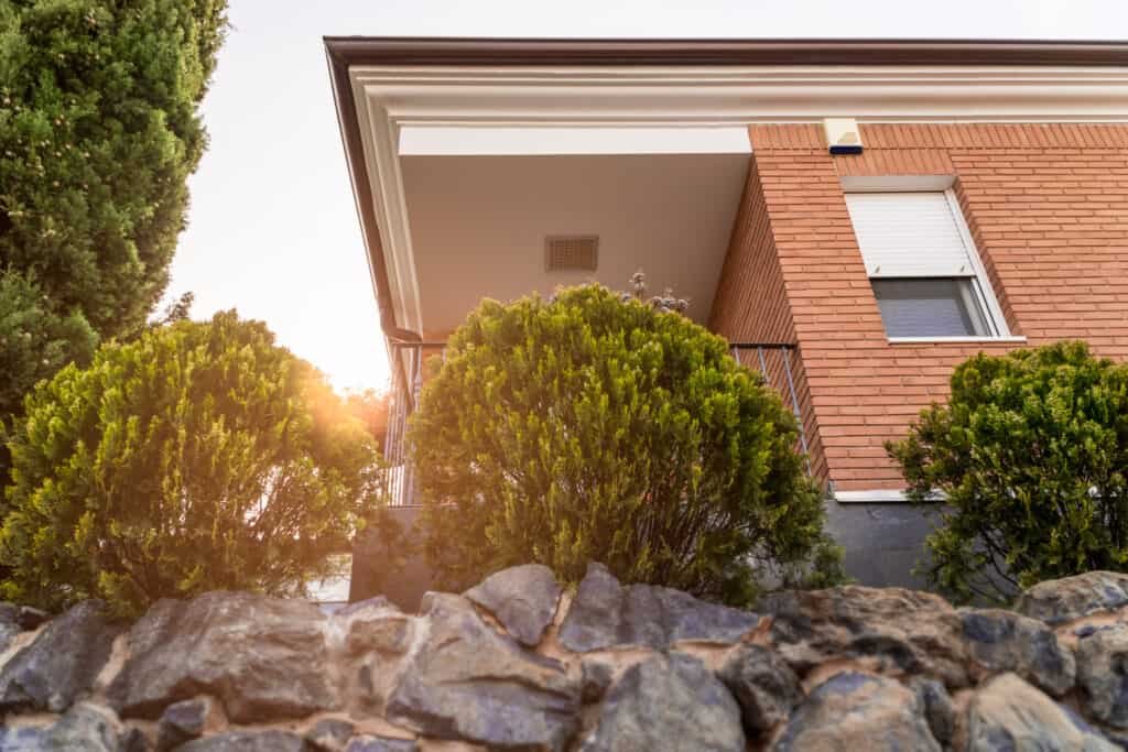 Thorny garden designed to protect a house