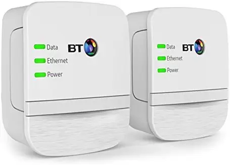 Two BT white BT WiFi Extenders