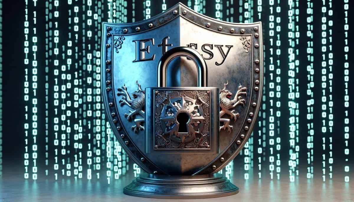 Illustration of secure password protection for Etsy account