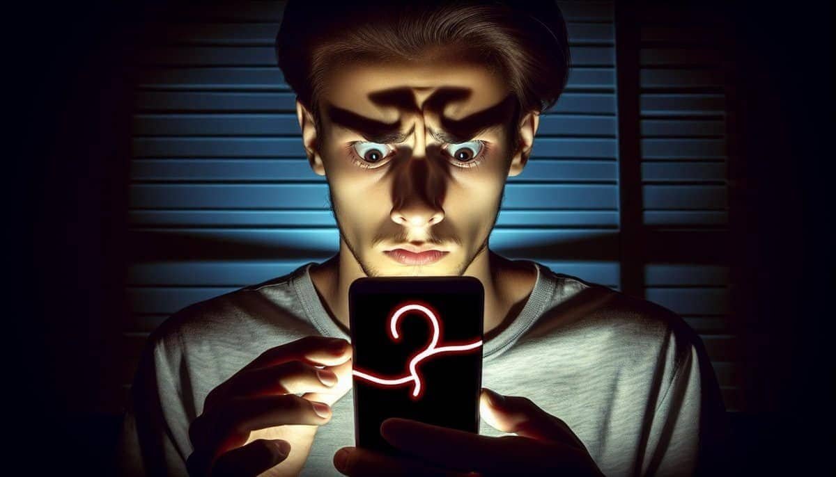 Illustration of a person receiving a suspicious text message - EE Scam