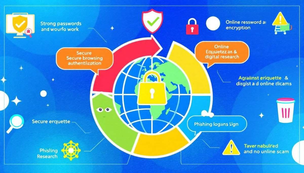 An illustration representing internet safety concepts.