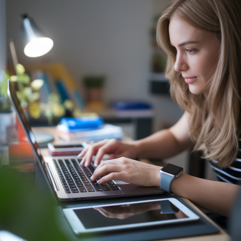 5Internet Safety - a woman using a laptop