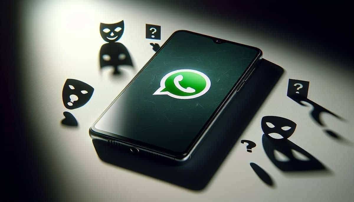 Illustration of a smartphone with WhatsApp logo, depicting one of the numerus WhatsApp Scams